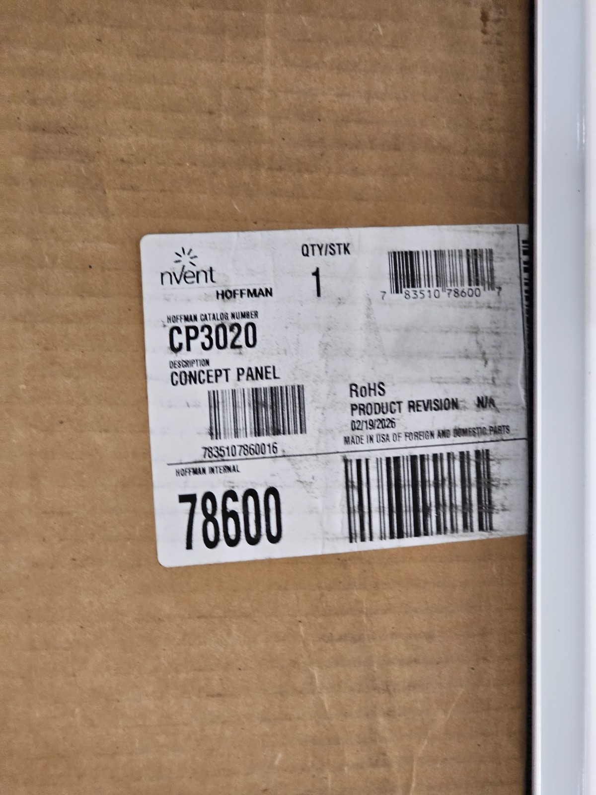 nVent Hoffman CP3020 Internal Panel for 30 x 20 in Enclosure, White Steel