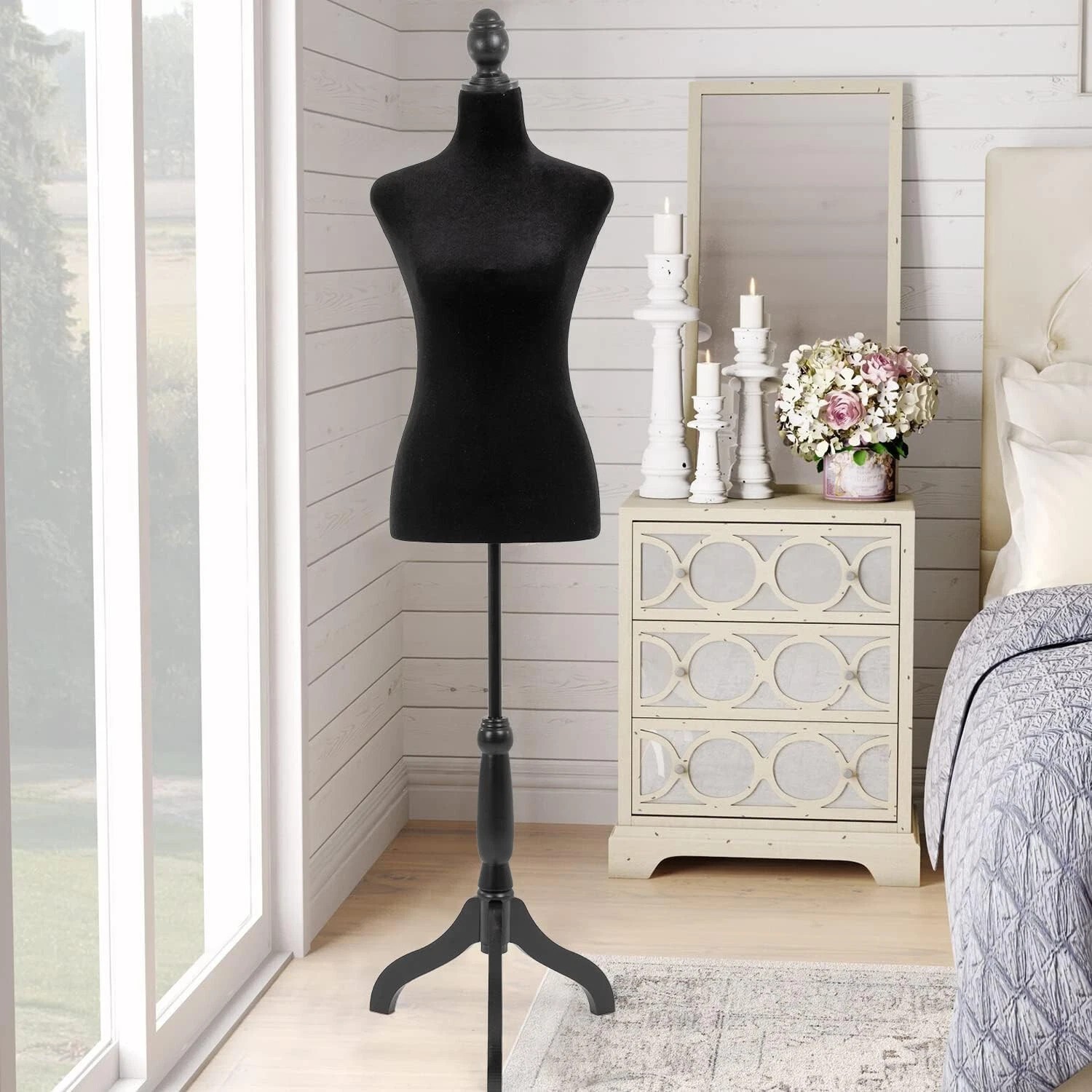 Share Mannequin Body Dress Form Torso Female Manikin 49.6-63.4 Inch Height Adj