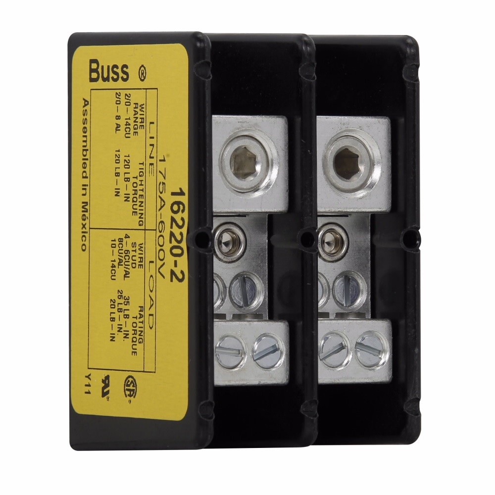 Eaton/Bussmann 16220-2 600V AC/DC 175A Power Distribution Terminal Block