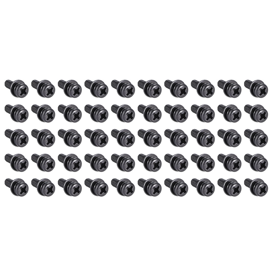M4 x 12mm Carbon Steel Phillips Pan Head Machine Screws Bolts Combine 50pcs