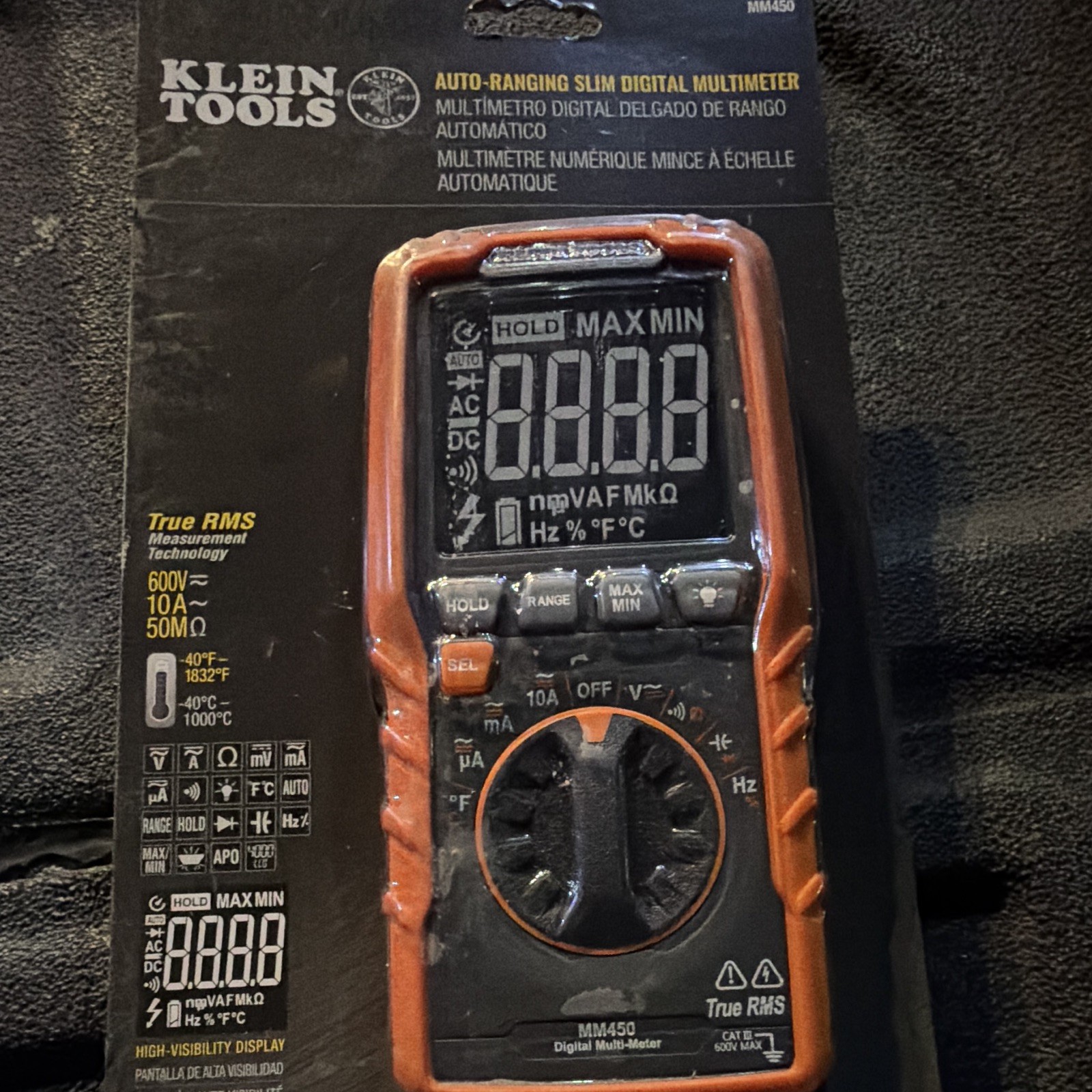 Klein Tools MM450 True RMS Auto-Ranging Multimeter 6000 Count CAT IV 600V