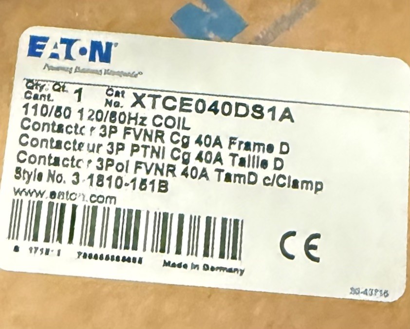 Eaton XTCE040DS1A Contactor