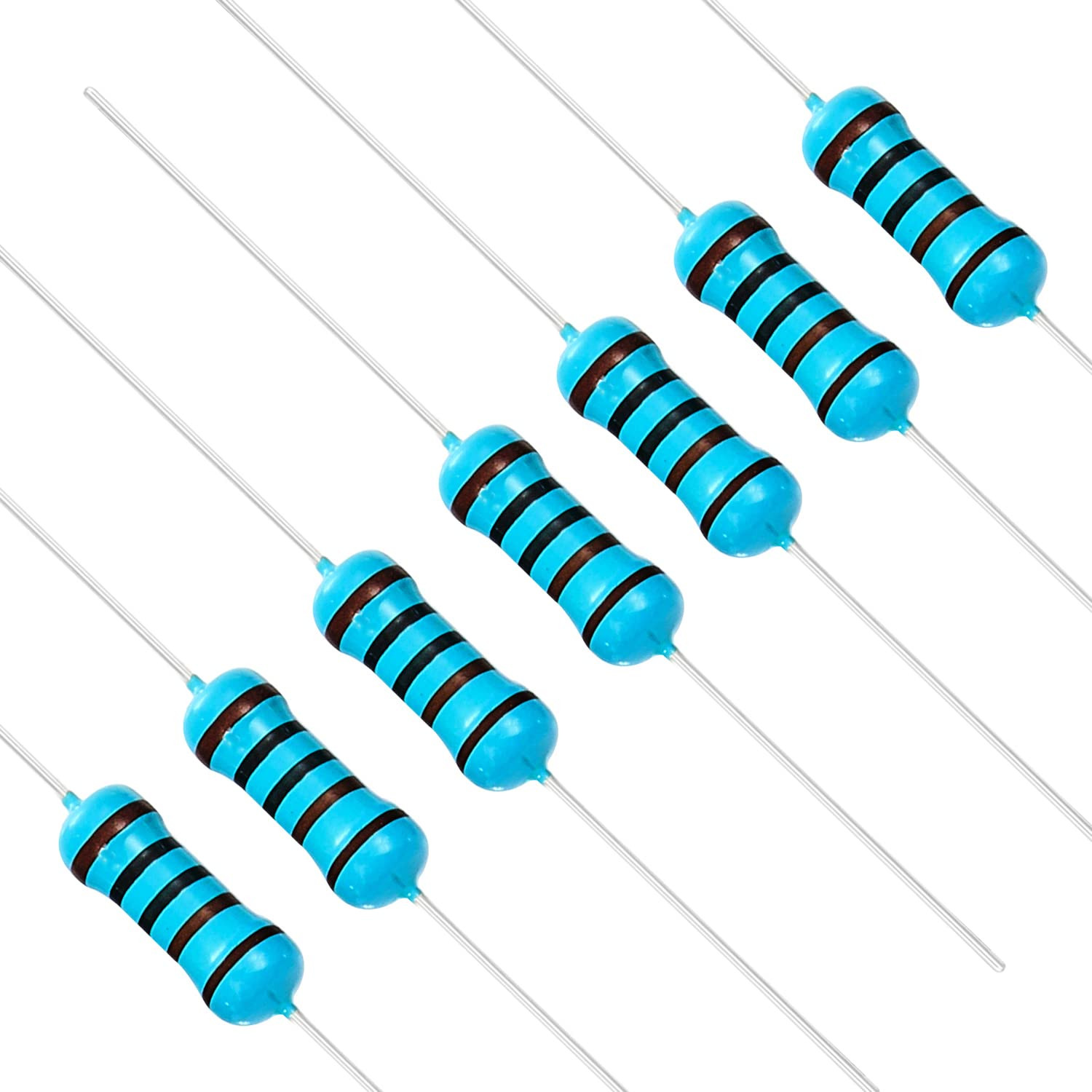 100Pcs 1/2W (0.5W) 1K Ω Ohm Metal Film Fixed Resistor 0.01 ±1% Tolerance 1KR MF