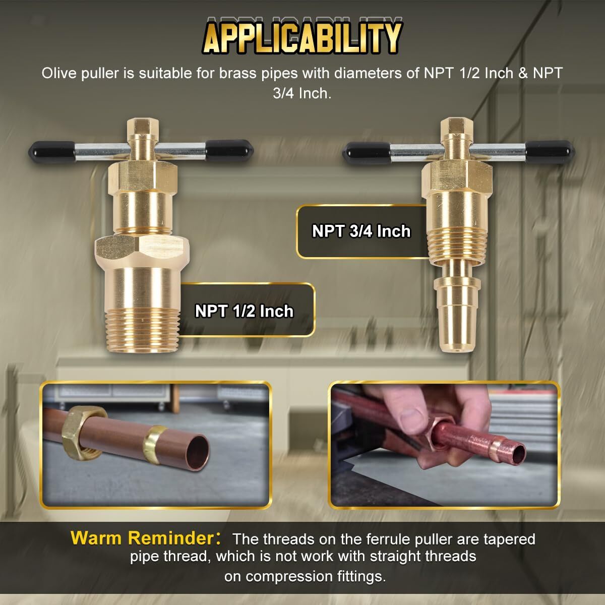 Puller Copper Compression Ring Extractor Sleeve Ferrule Removal Tool,NOT Damage