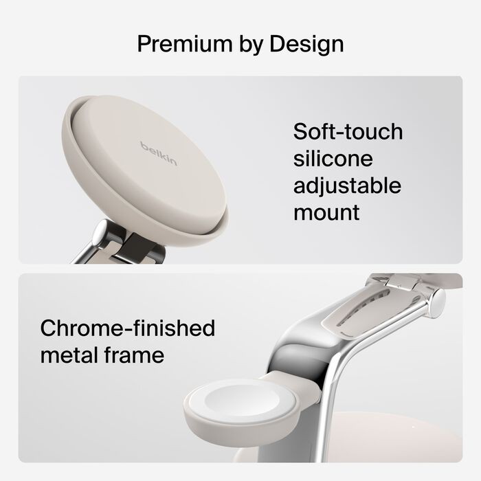 UltraCharge Pro 3-in-1 Magnetic Charging Dock with Qi2 25W, Sand