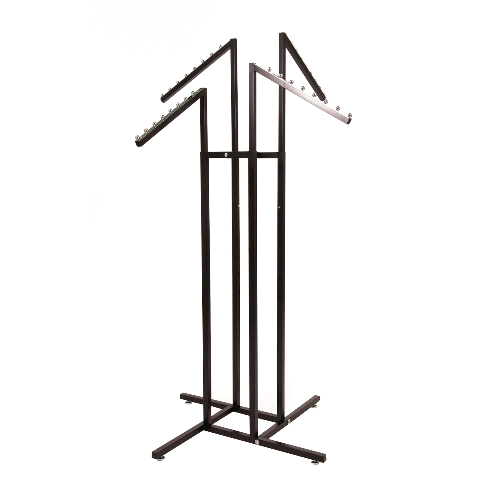 SSWBasics Black 4 Way Adjustable Clothing Rack with Slanted Arms – Retail