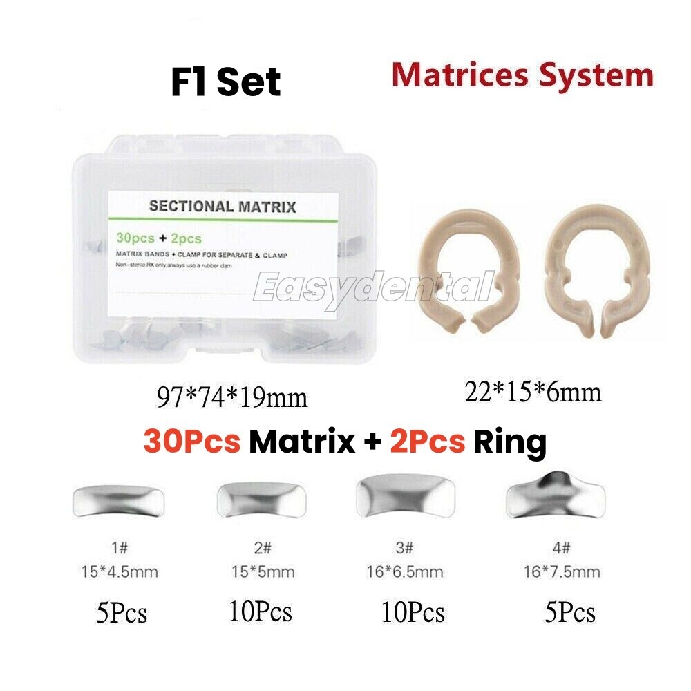 Dental Sectional Matrix Bands Ring Clamp Matrice Kit Fit Garrison Palodent V3