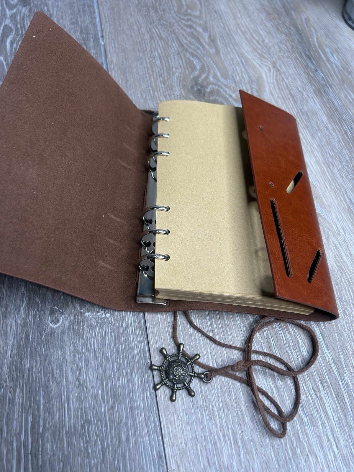 Nautical Vintage Leather Journal Refillable Notebook Compass Anchor Travel Diary