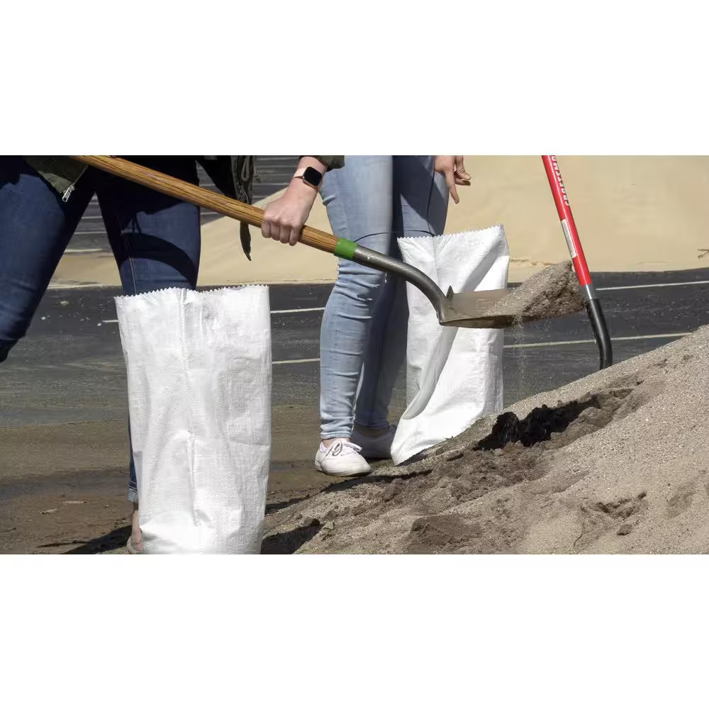 15 In. X 27 In. White Woven Sand Bags with Tie String (25-Pack)