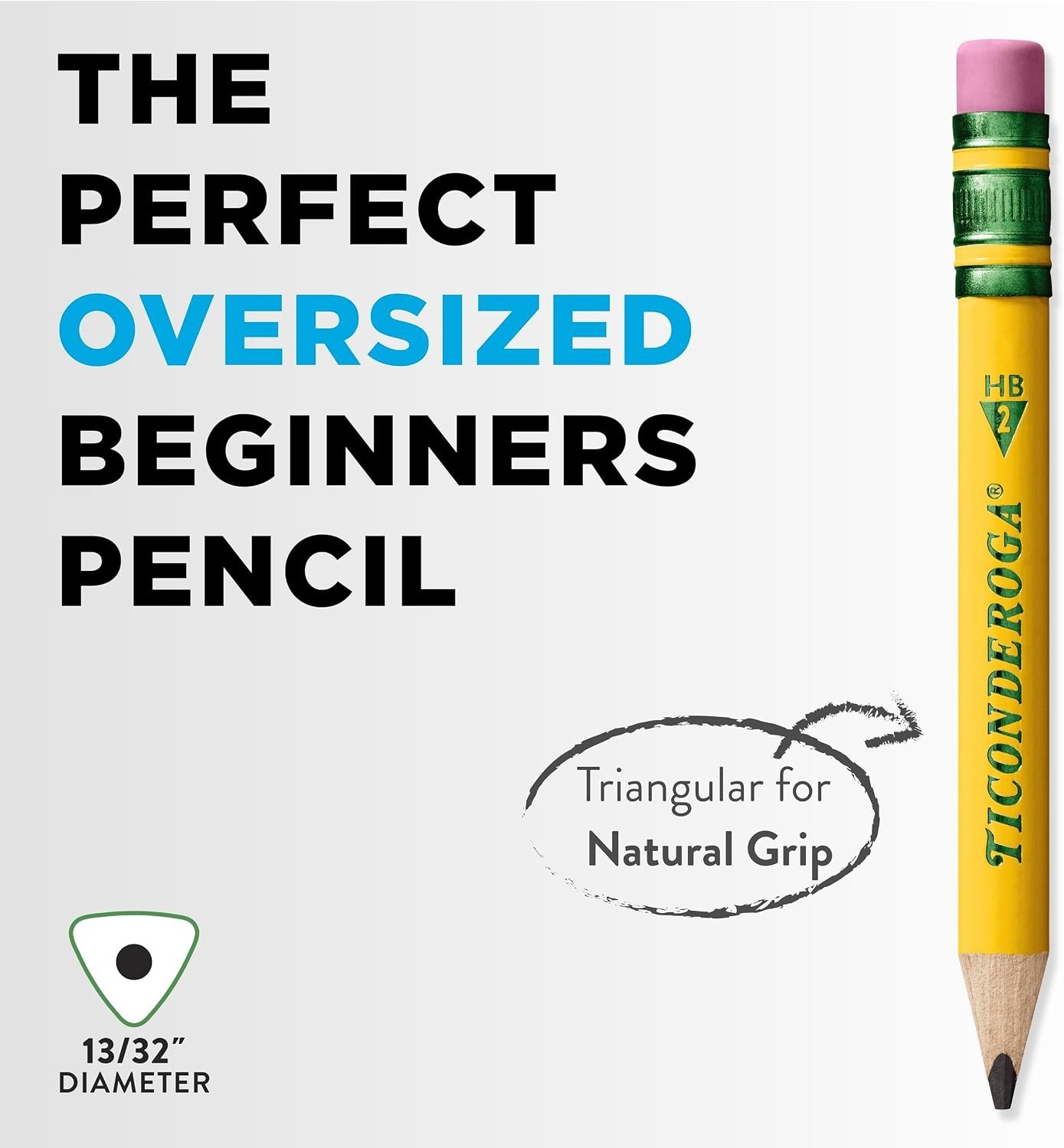 Ticonderoga My First Half-Size Wooden Pencils, 12 Pencils/Pack, 1 Pack | Large