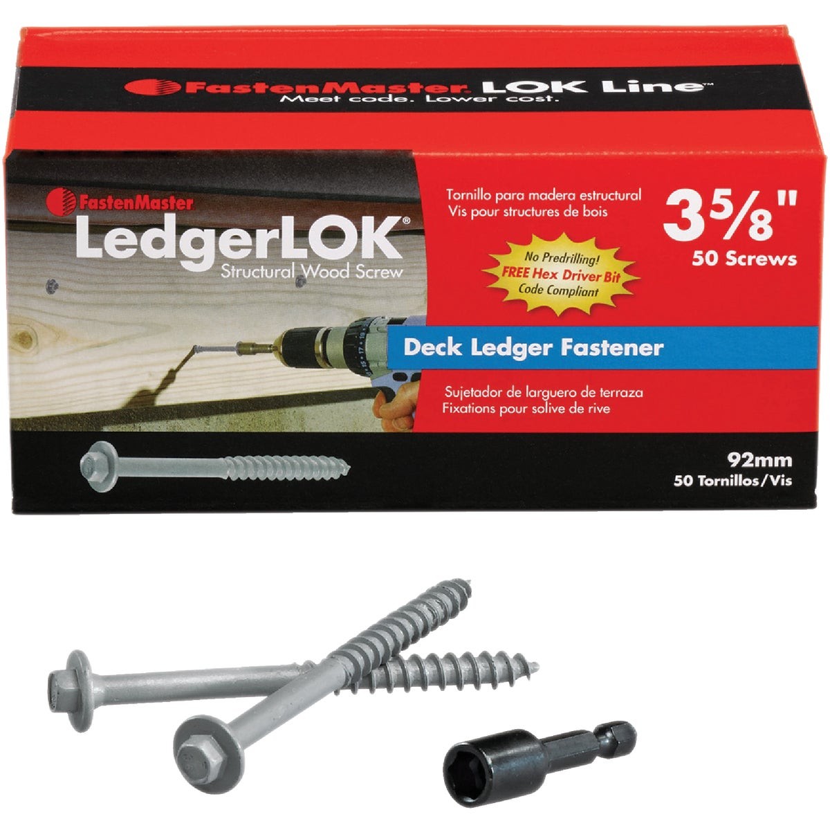 Ledgerlok 50pc 3-5/8″ Ledgerlok FMLL358-50 Fastenmaster Ledgerlok FMLL358-50