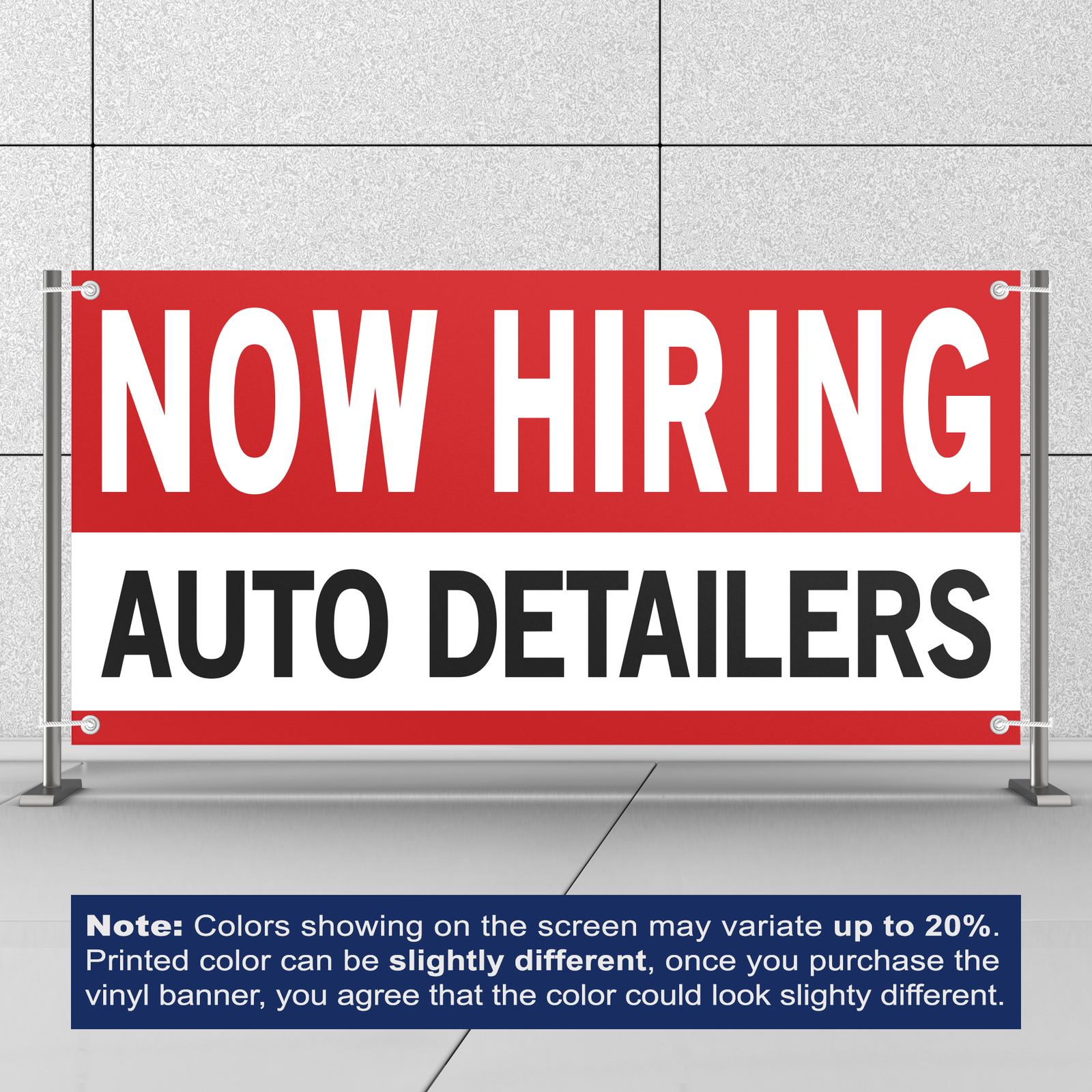Now Hiring Auto Detailers 13 oz Heavy Duty Vinyl Banner Car Detailer Help Wanted