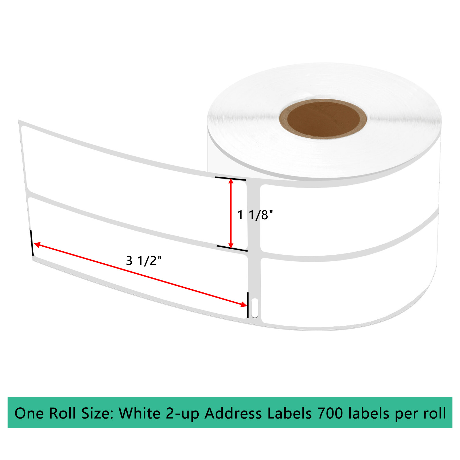 1-1/8″ x 3-1/2″ Address Labels 700 pages/roll for Dymo 30253 2-up LW 4XL 30252