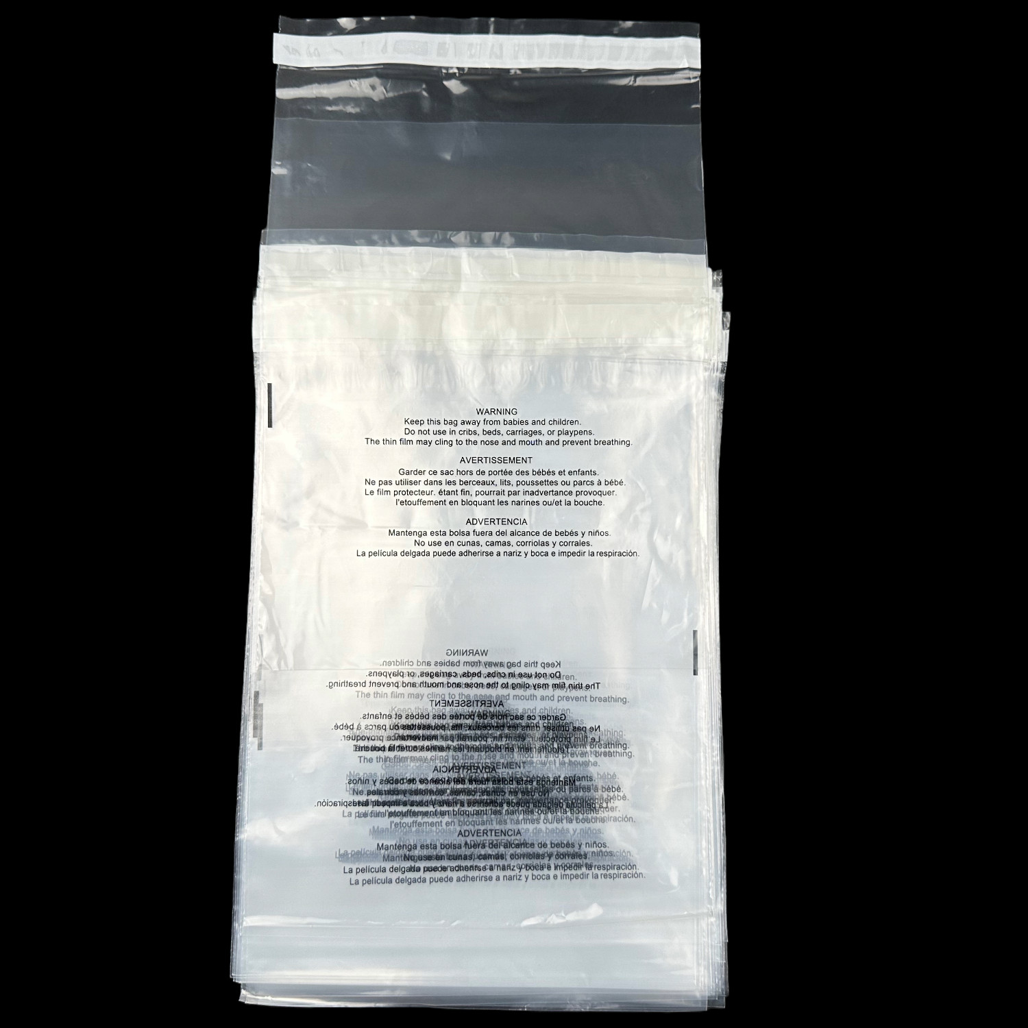 Poly Bags Resealable Suffocation Warning Clear Merchandise 1.5 mil Shirt Apparel