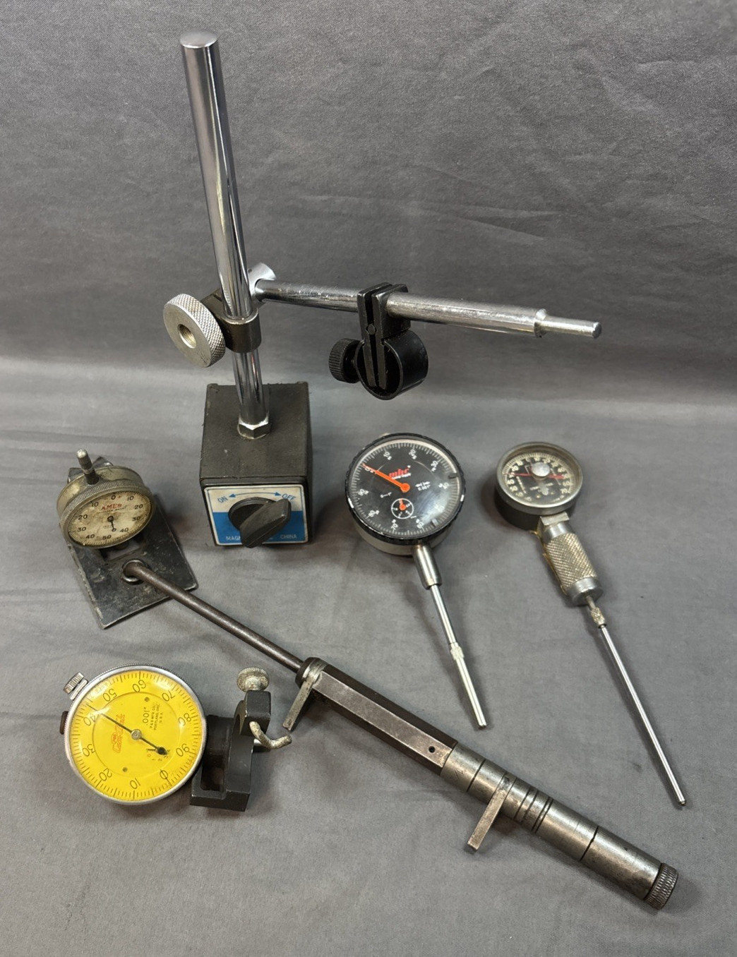 Magnetic Base Tool Holder and misc. Machinist Dial Indicators – P&G, Ames, MHC