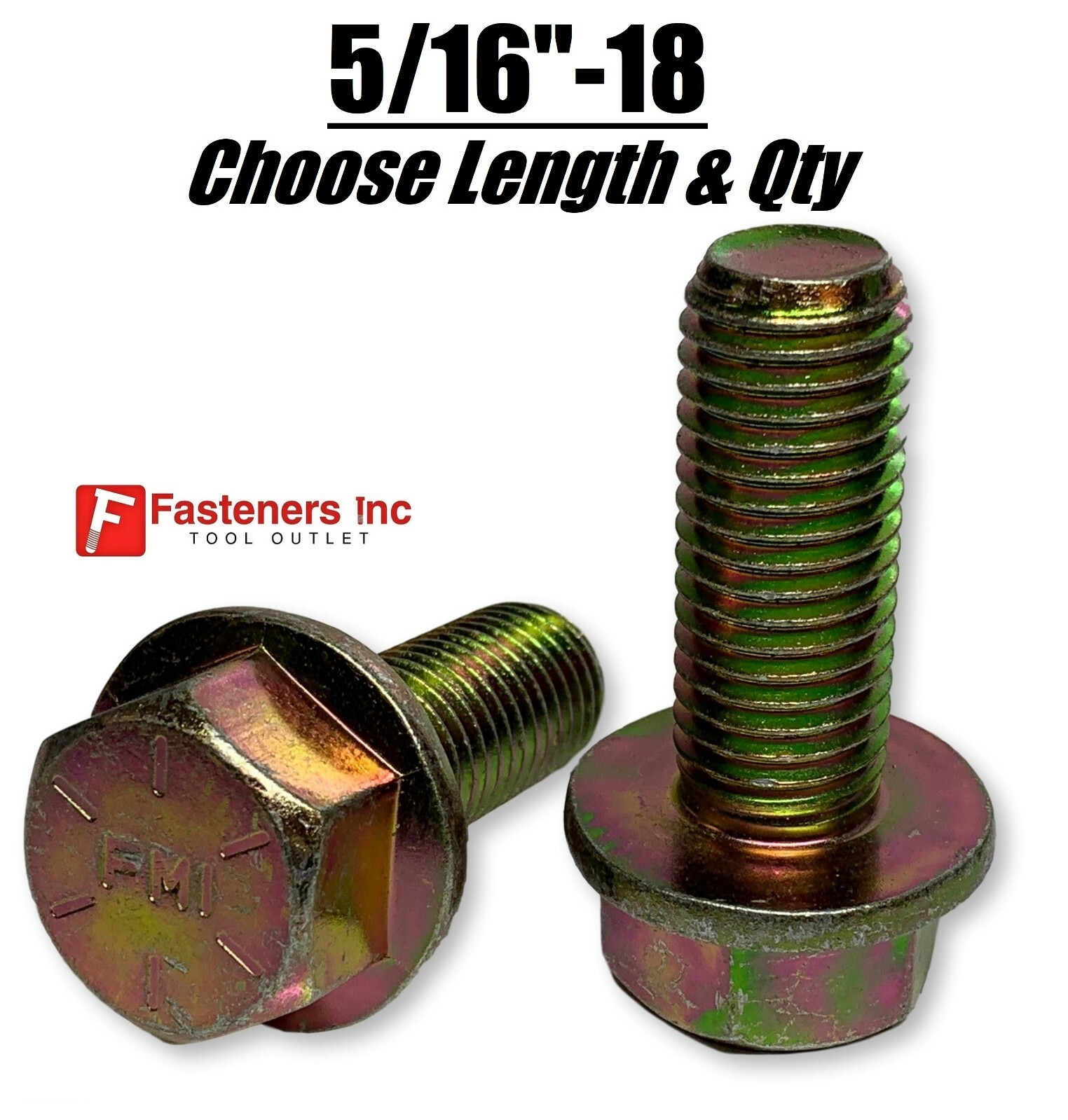 5/16″-18 Grade 8 Flange Frame Bolt Yellow Zinc Plated (All Sizes & Qty’s) 5/16″