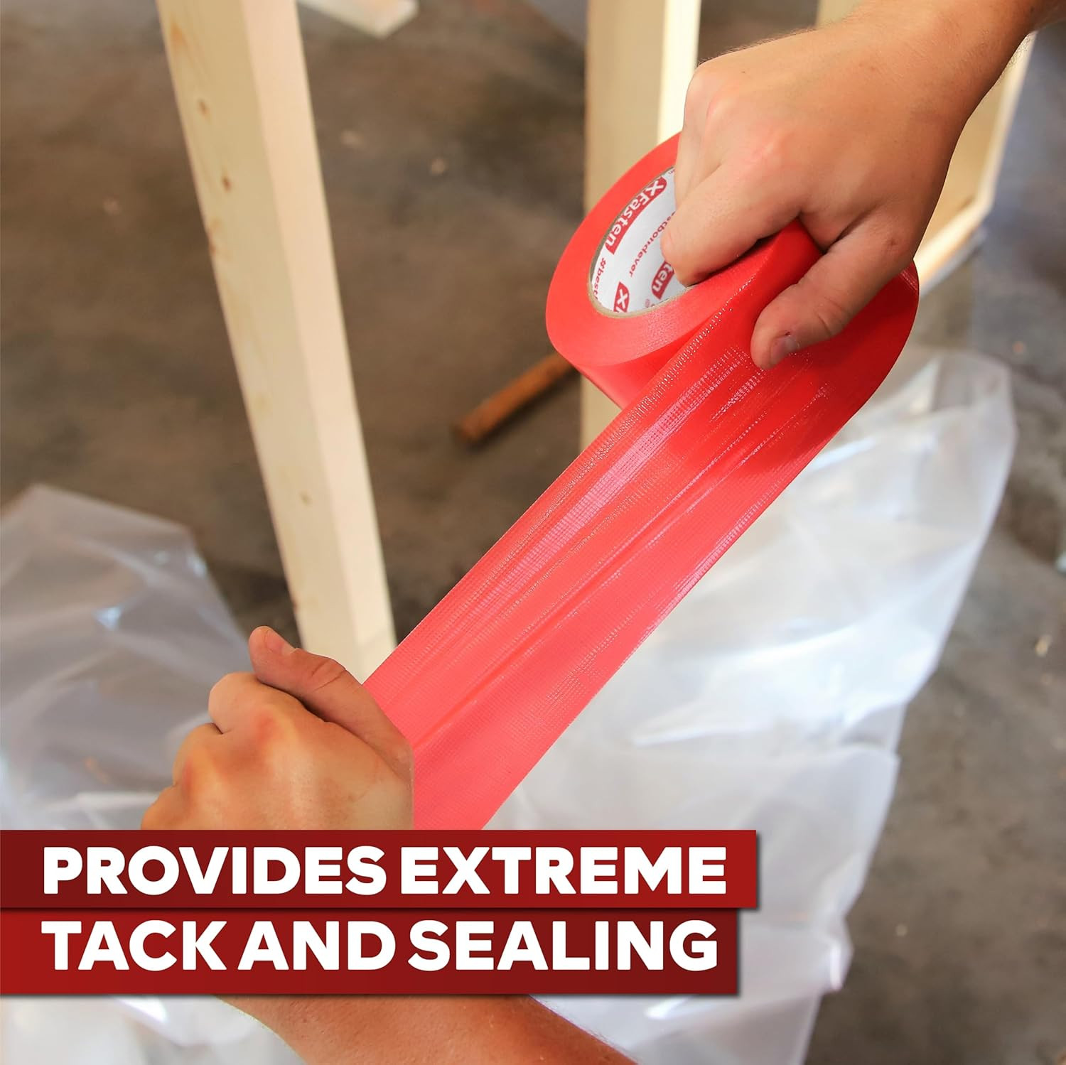 Construction Seaming Tape Red 3”X55Yds Sheathing Tape for Epoxy Resin