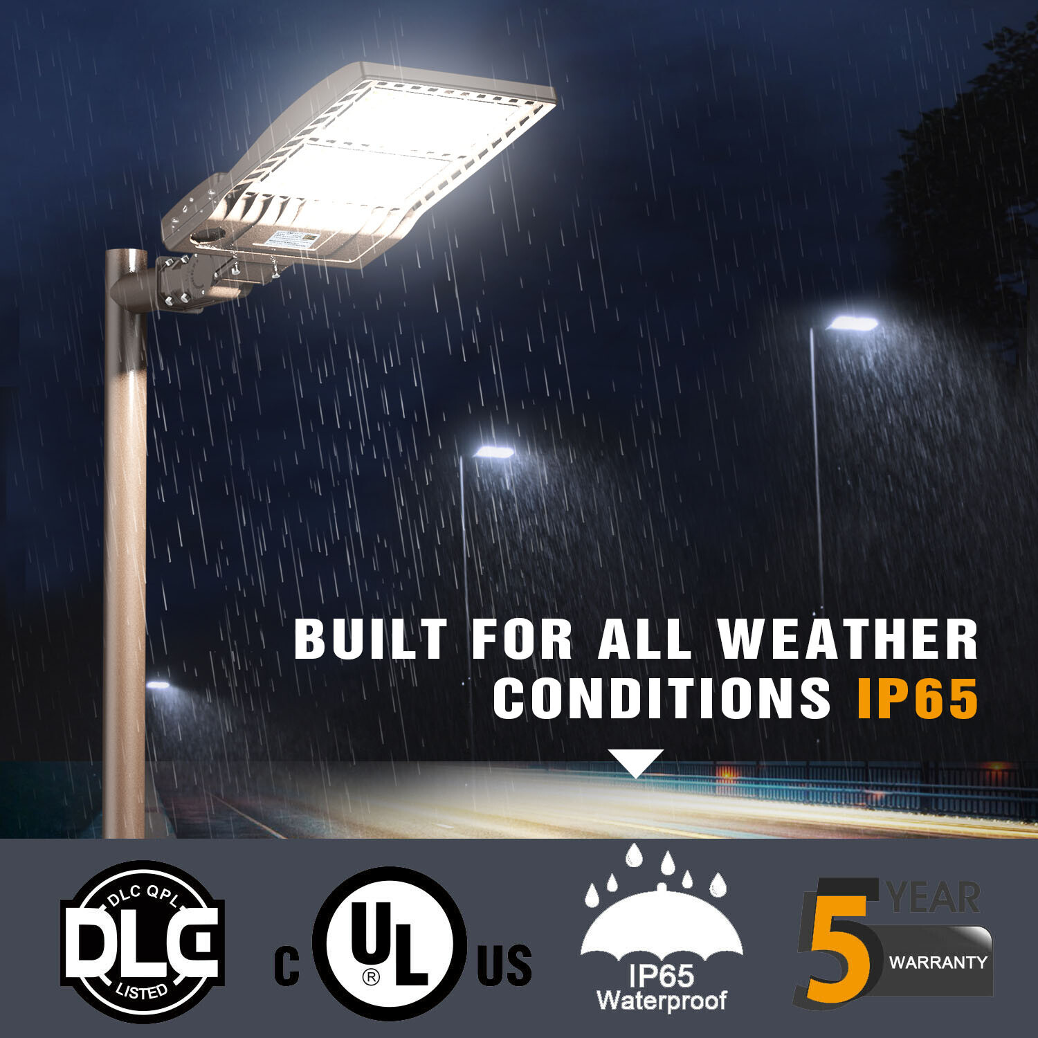 320W LED Street Pole Light Parking Lot / Shoebox Area Lighting, 100-277V,44800LM