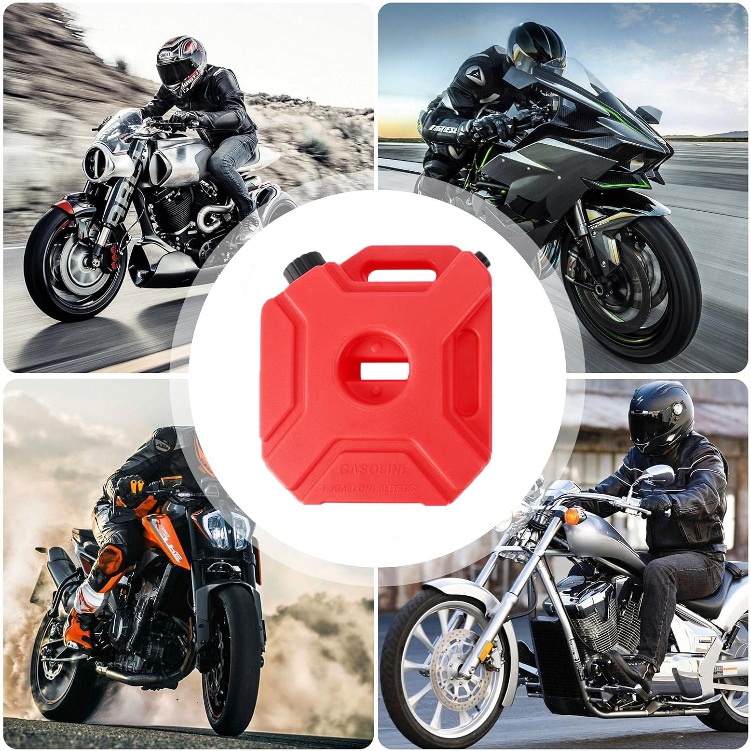 ✨5L Gas Fuel Tank Gas Can Oil Storage Can For ATV UTV Gokart Motorcycle Car SUV