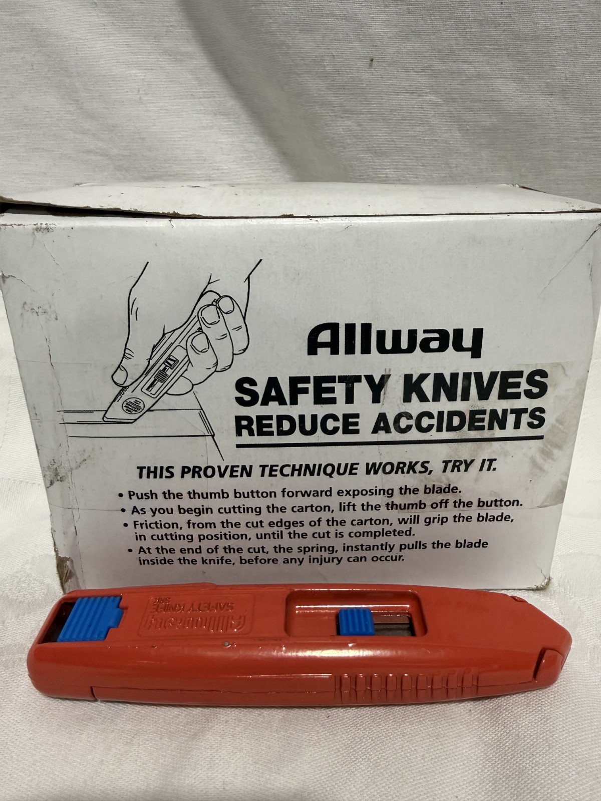 12Pk Allway Tools SRK-B6 Aluminum Self-Retracting Safety Knife w/ 6 Blades
