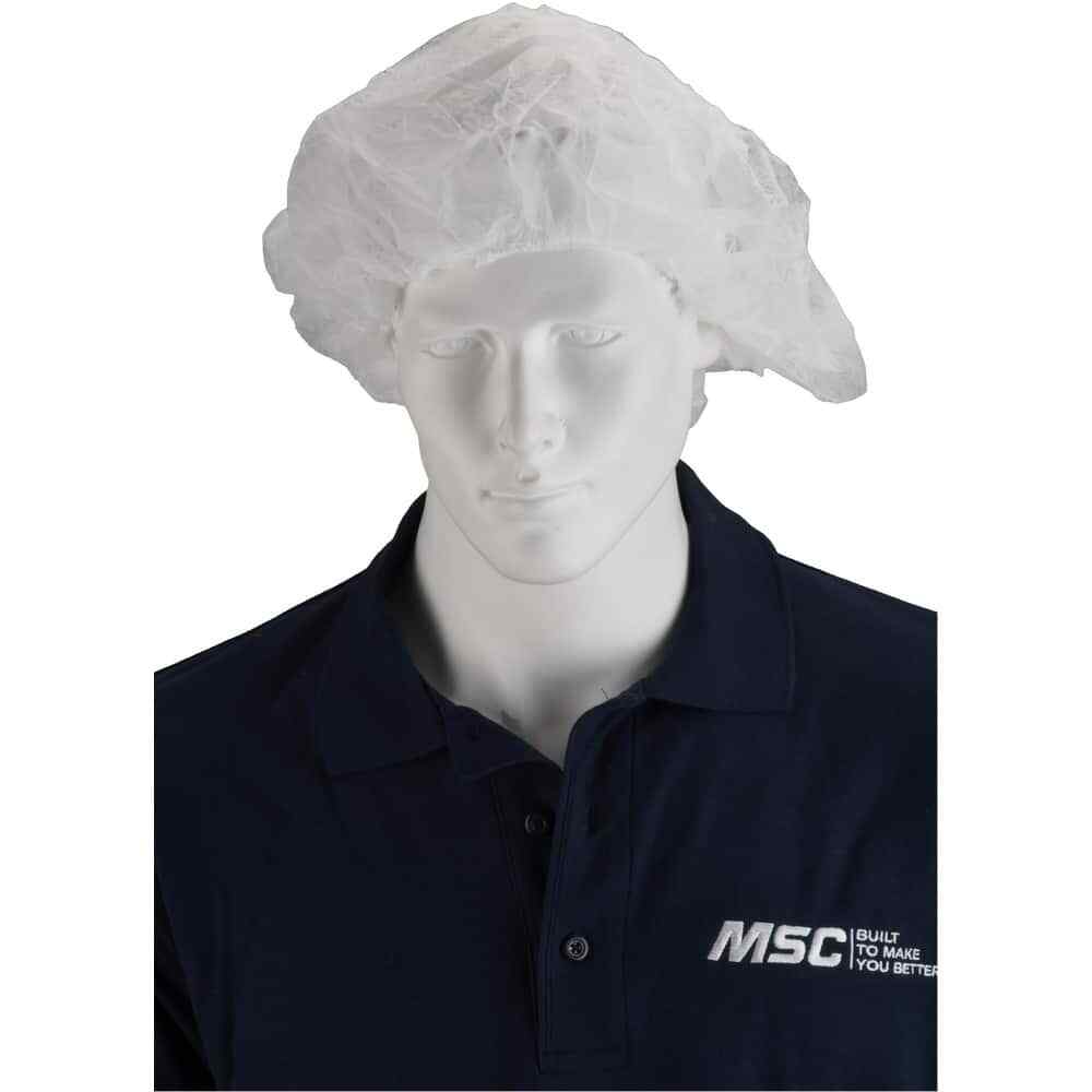 PRO-SAFE Food Service Bouffant Caps: White Nonwoven Polypropylene, 500 Pack