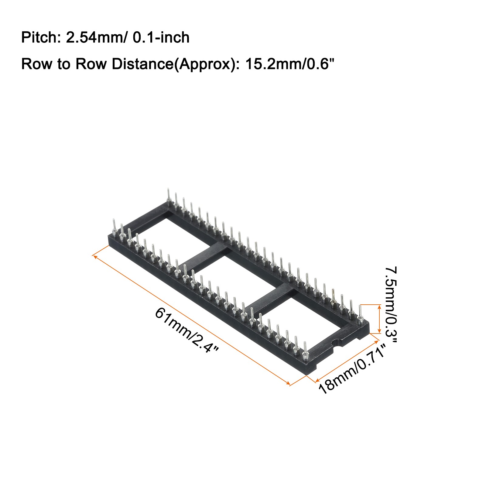 4 x DIP IC Chip Socket Adapter Round Pin 48P 2.54mm Pitch IC 15.2mm