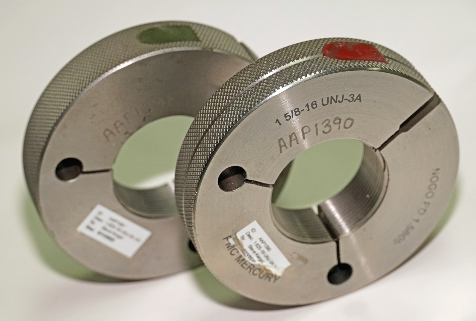 1-5/8-16 UNJ-3A Thread Ring Gage Set Go 1.5844 NoGo 1.5805 PMC Mercury USA