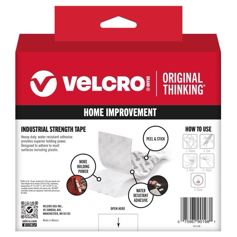 Velcro 2″ X 15′ Industrial Strength Sticky-Back Hook and Loop Fasteners