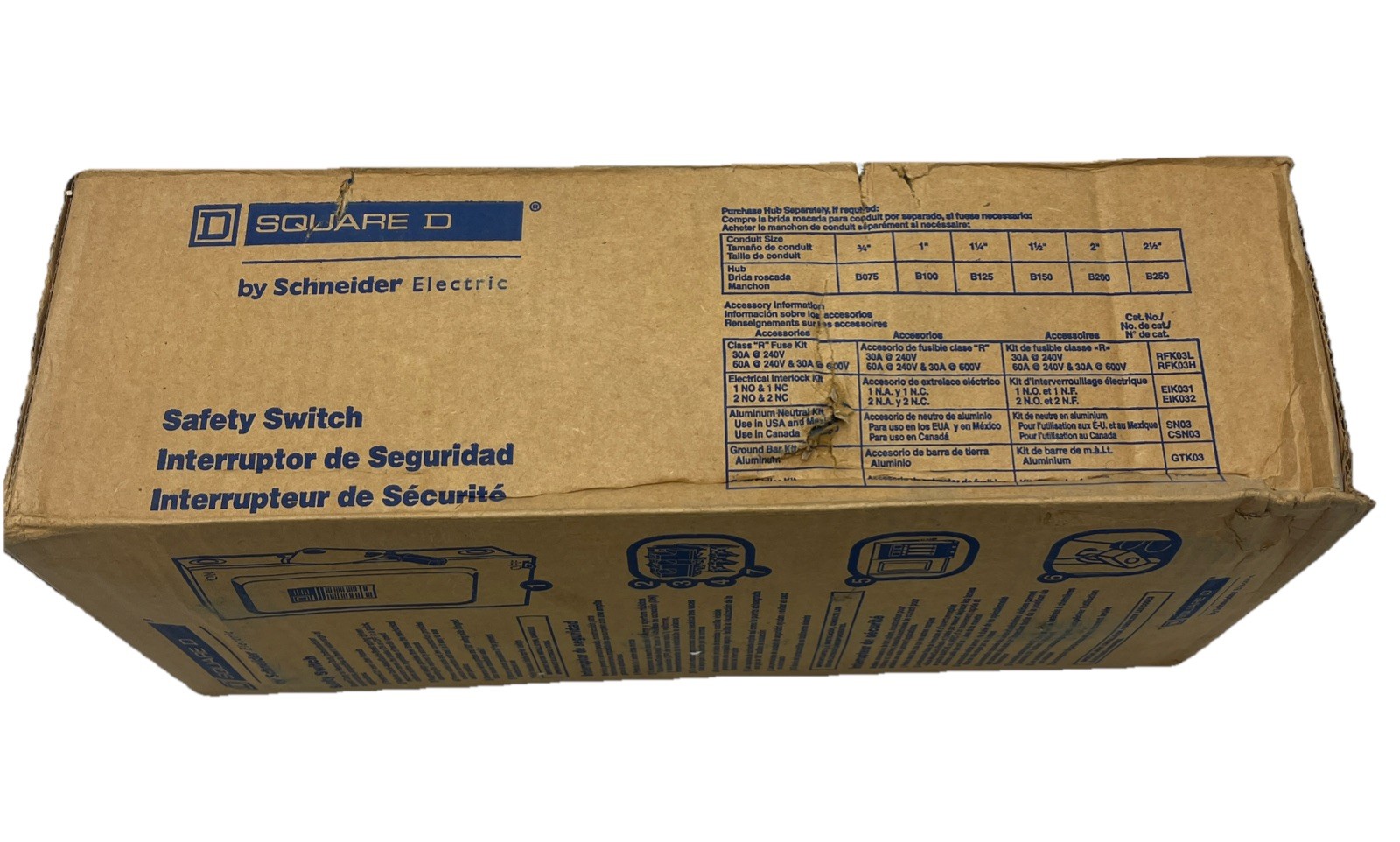 Square D HU361RB New Box Heavy Duty Disconnect Switch 30 Amp 600v 3 PhaseNema 3R