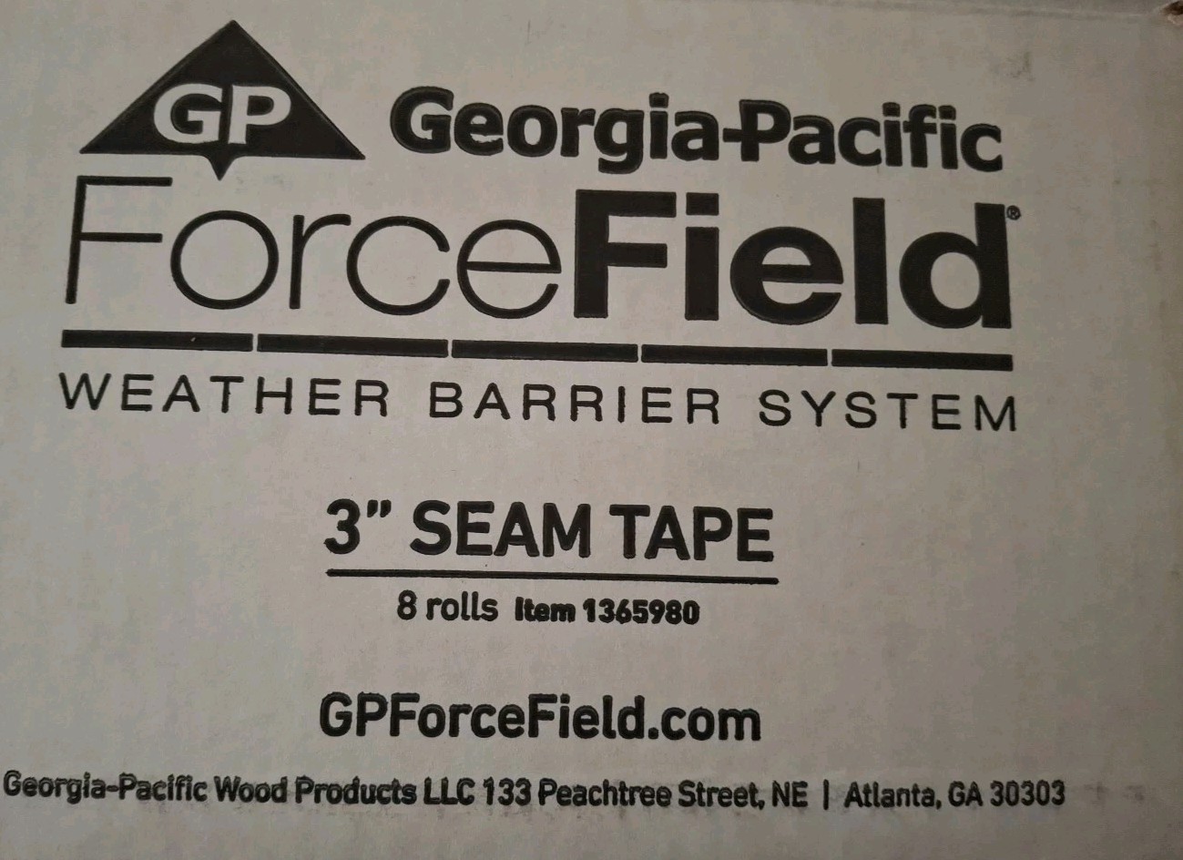 Georgia-Pacific Case Of 8 Rolls ForceField Seam Tape 3″ x 180′ 1365980