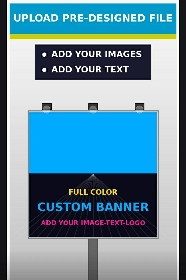 144″ x 36″ Design Ready Files Only* Vinyl Banner-Premium 13oz Matte -Grommets