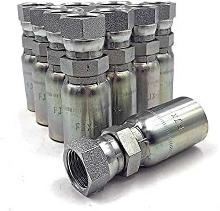 (10-Pack) FJX-08-08 | 1/2″ Hose X 1/2″ JIC 37° Female Hydraulic Hose End Swivel