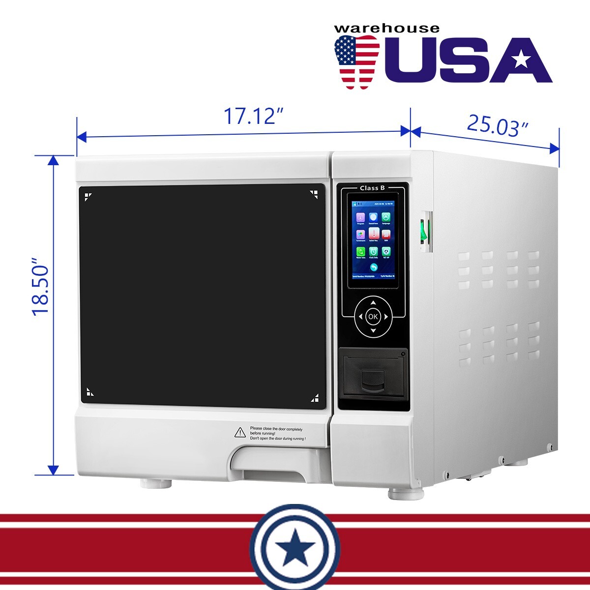 22L Class B Steam Sterilizer Dental Autoclave Pulsation vacuum Sterilizers LCD