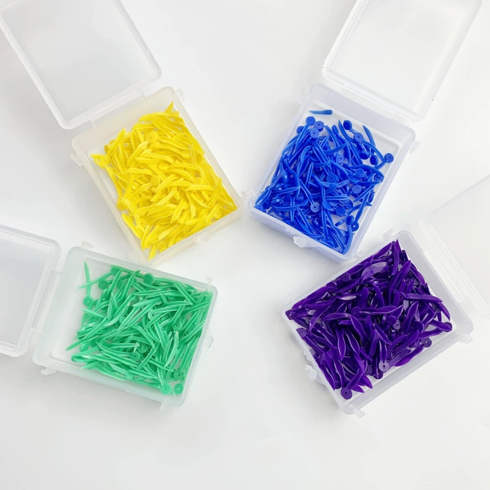 1000pcs Dental Plastic Wedges Wave Shape Diastema Wedge with End Circular Hole