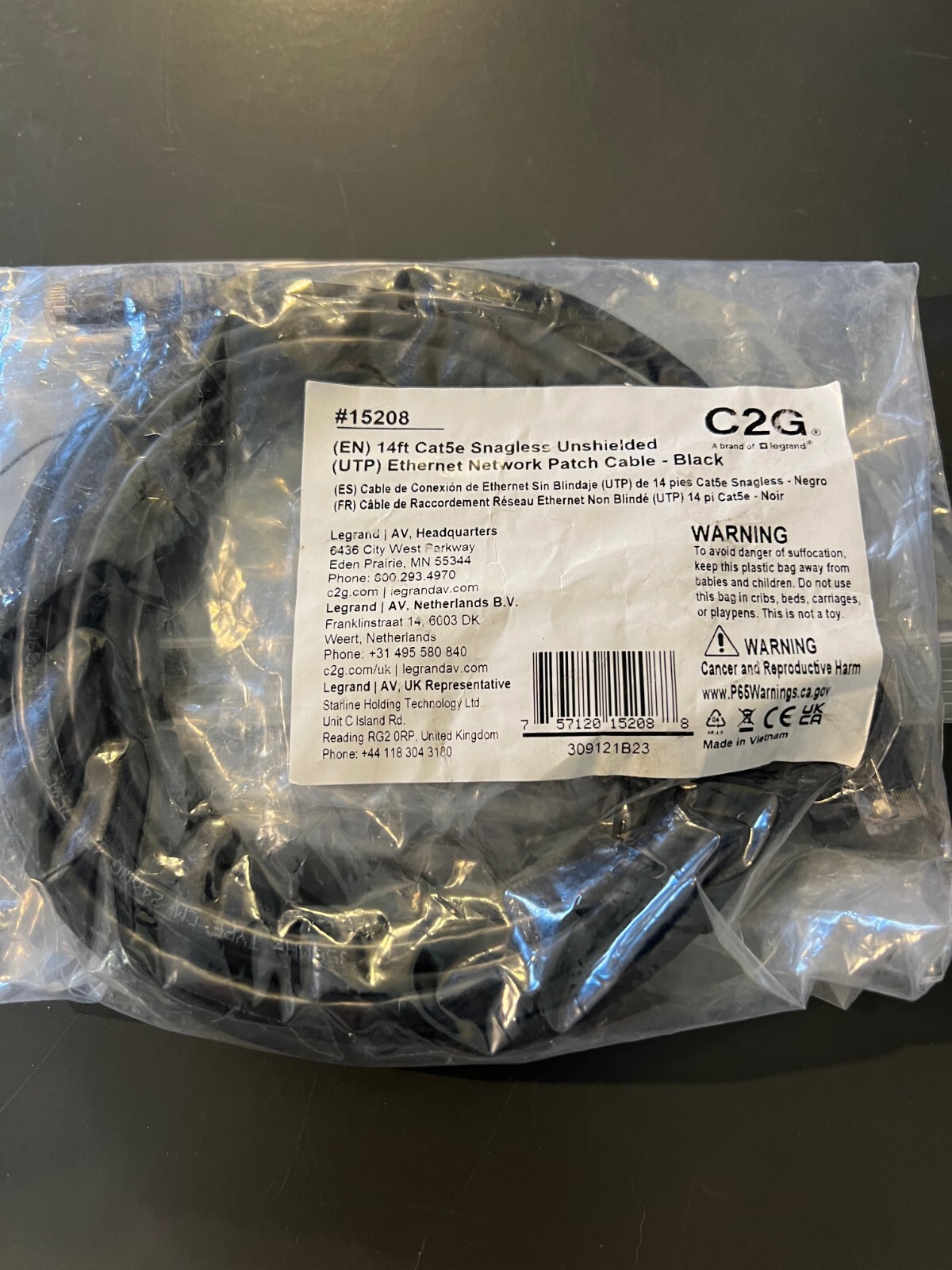 Legrand AC2M05BK 5 Meter HighSpeed HDMI Cable with Ethernet 16.4FT