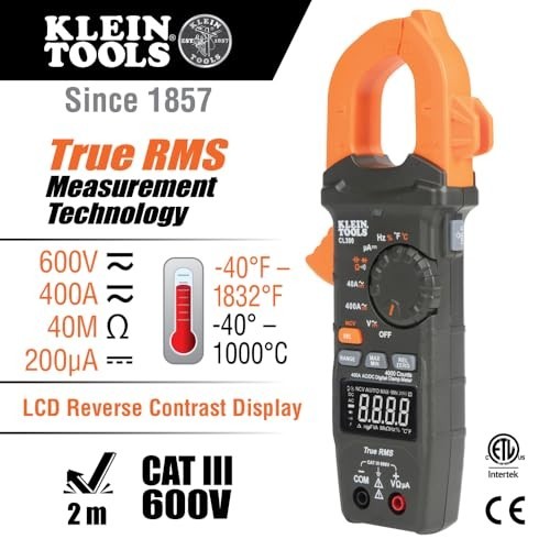 CL390 AC/DC Digital Clamp Meter, Auto-Ranging, 400 Amp, NCVT Tester, Hi-Viz LCD