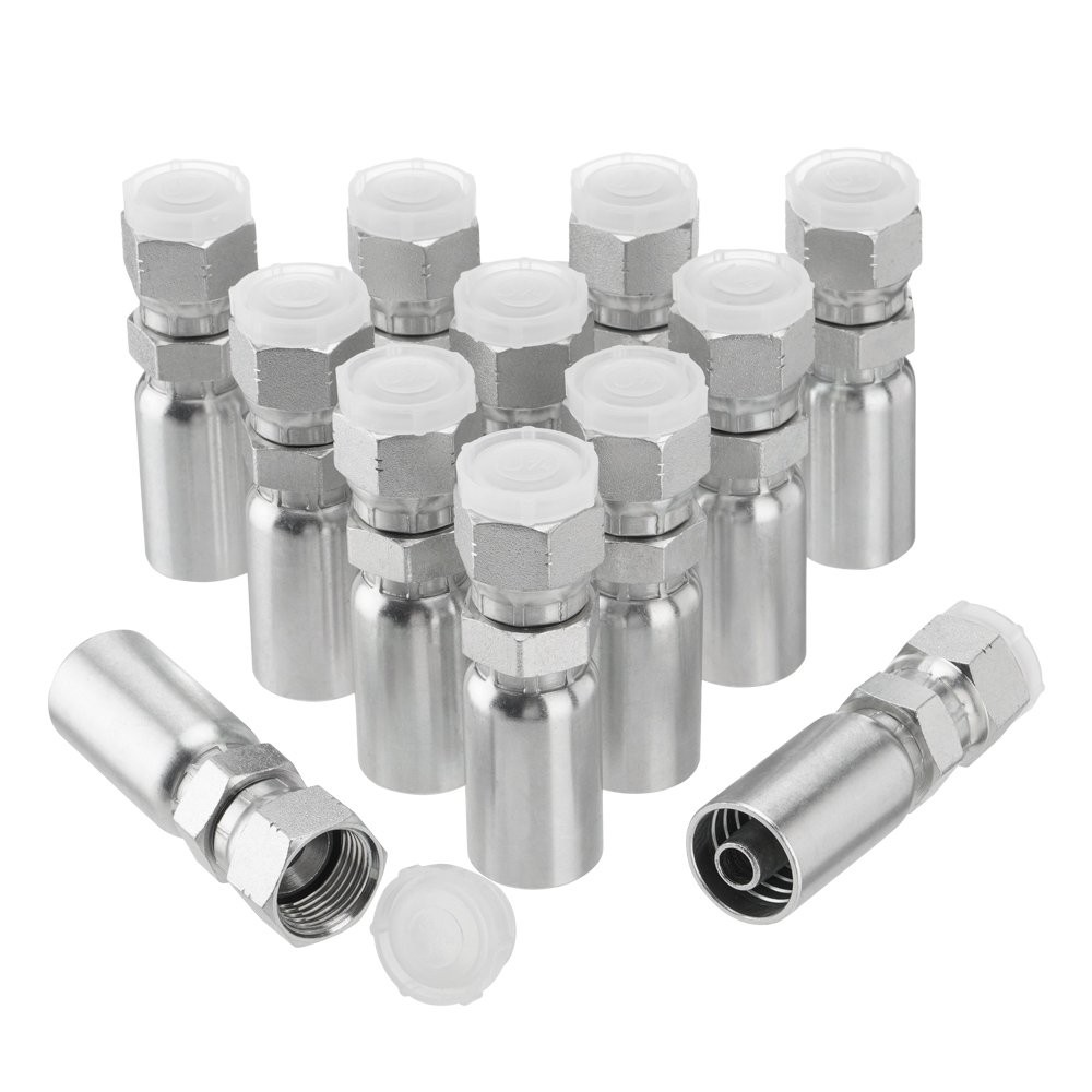 New-12 Pack 3/8″ Hydraulic Hose Fittings, 3/8″ I.D. Hose x 1/2″ JIC 37° Female