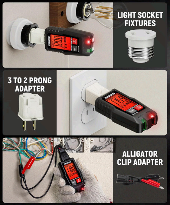 Circuit Breaker Finder with LCD, GFCI Tester, NCV, Flashlight Kit KT301P