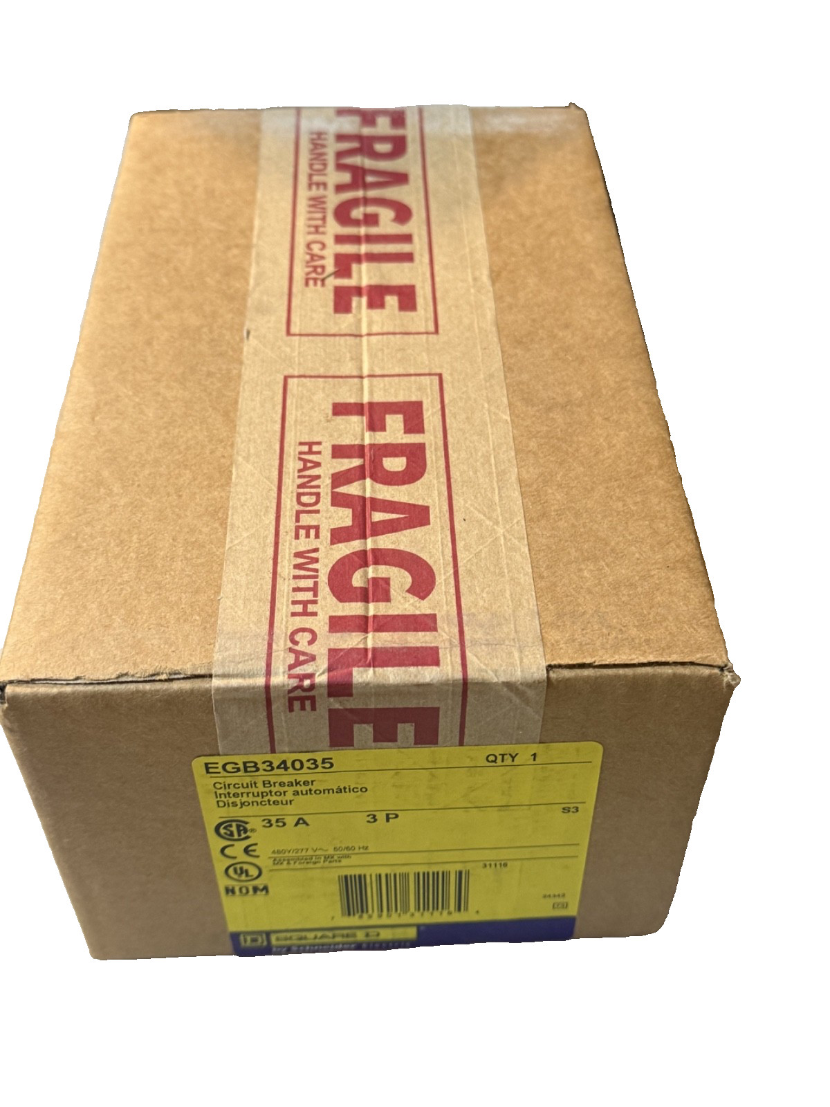 (1) Square D EGB34035 3p 480v 35a 35k Bolt In NF Circuit Breaker NEW IN BOX