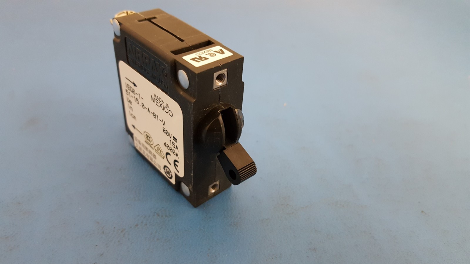 CIRCUIT BREAKER, 1 POLE 80VDC, 15A, AIRPAX IEG6-1-51-15.0-A-01-V