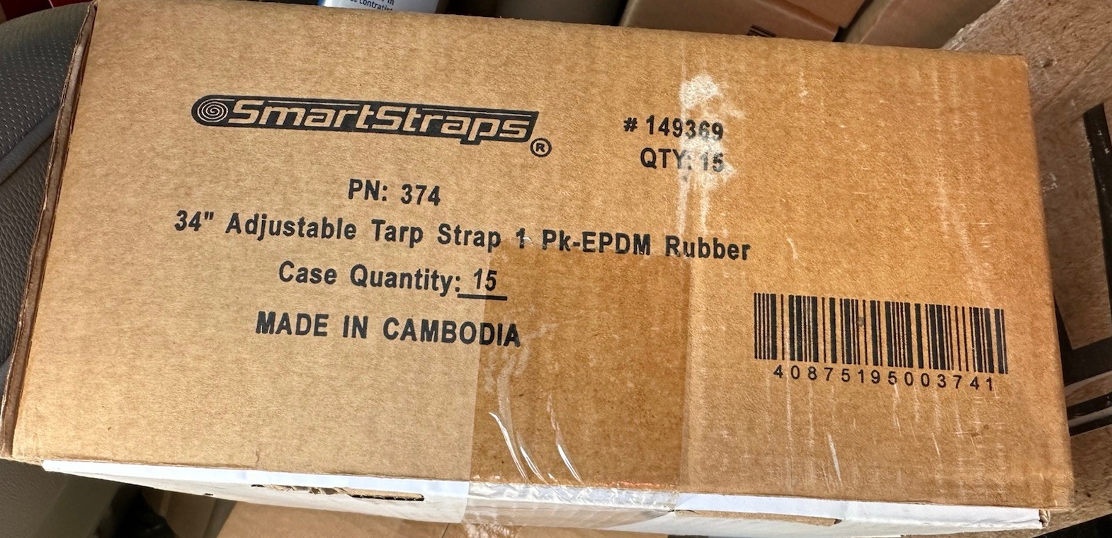 SMART STRAPS 34” Adjustable Tarp Straps – Bungee cords Box Of 15