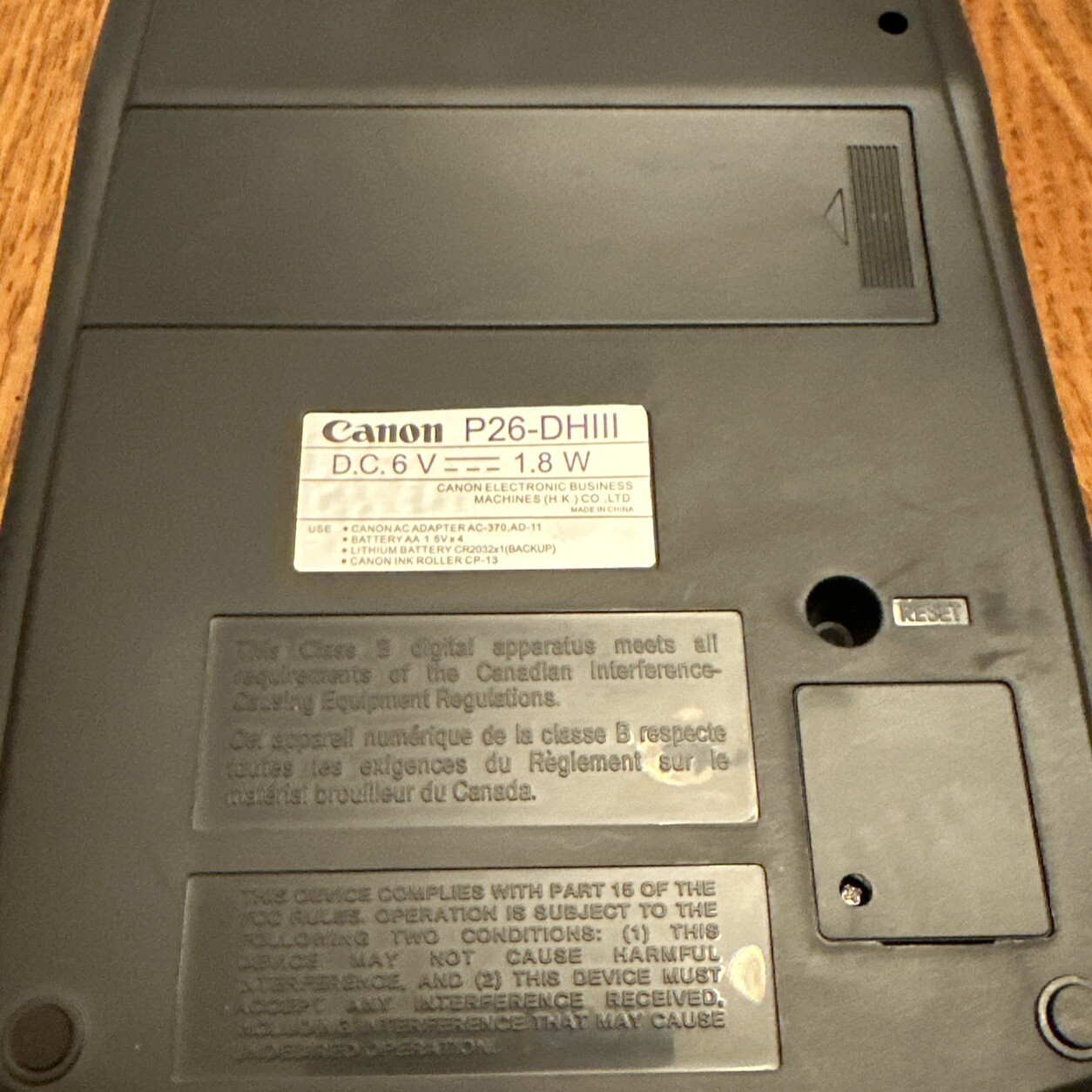 Canon P26 DH III Printing Calculator Clock and Calendar Tested W/batteries