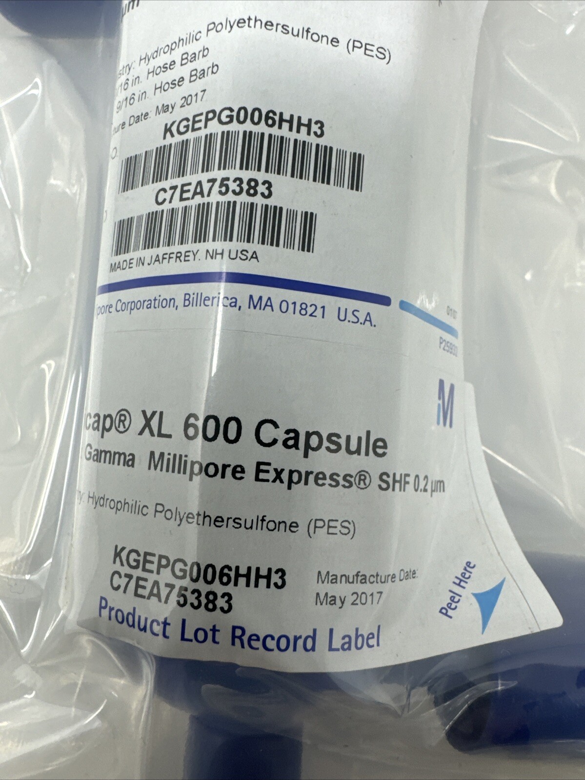 Millipore Opticap XL 600 Capsule Gamma SHF KGEPG006HH3 0.2 UM Laboratory New