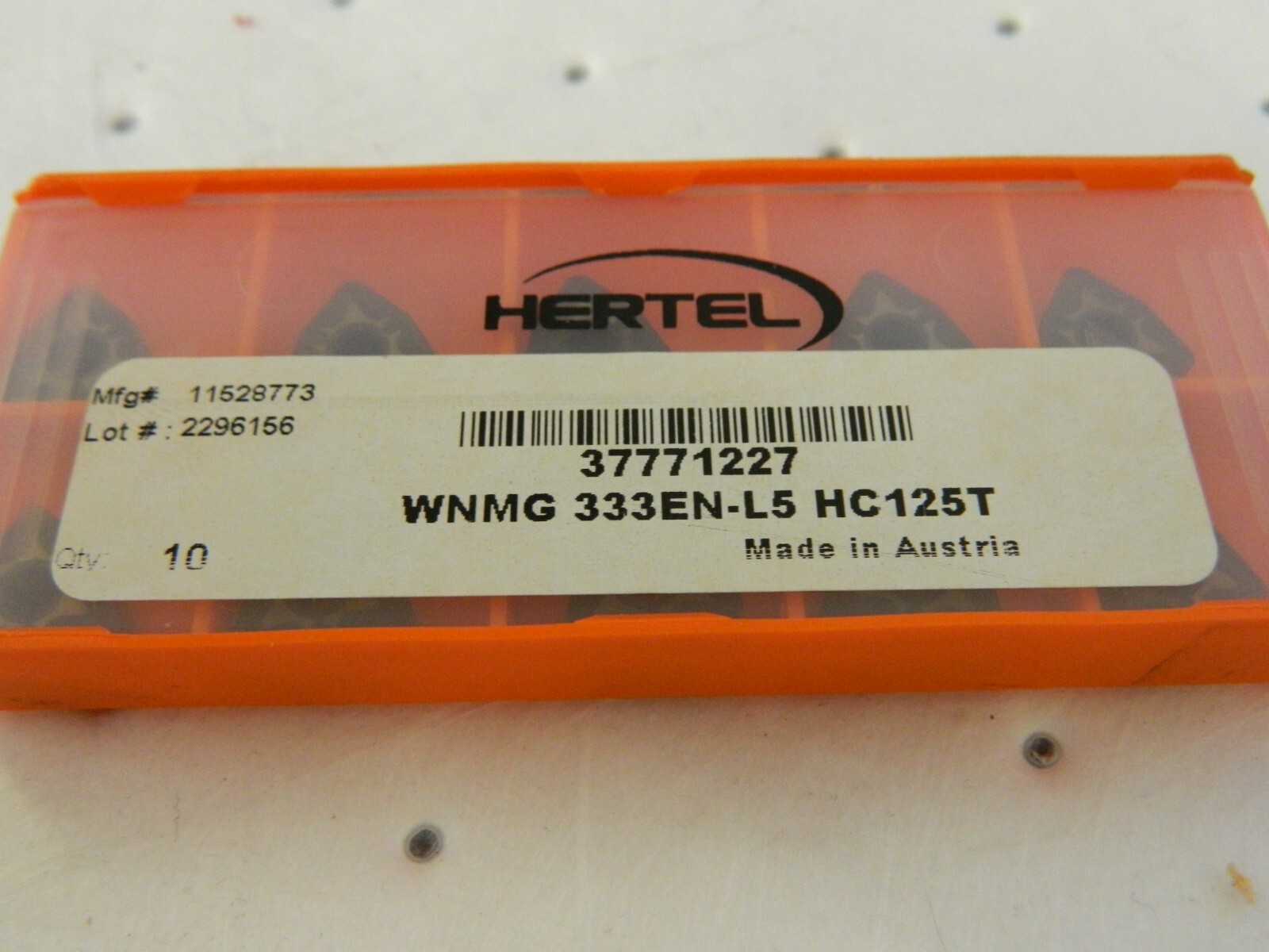 HERTEL WNMG 333EN L5 HC125T qty 10 Carbide Turning Inserts 37771227