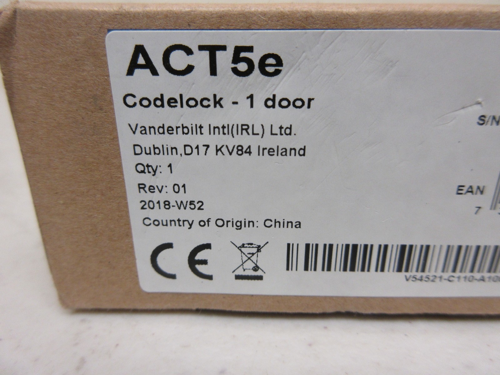 Vanderbilt ACT 5e Digital Keypad (ACT5E)