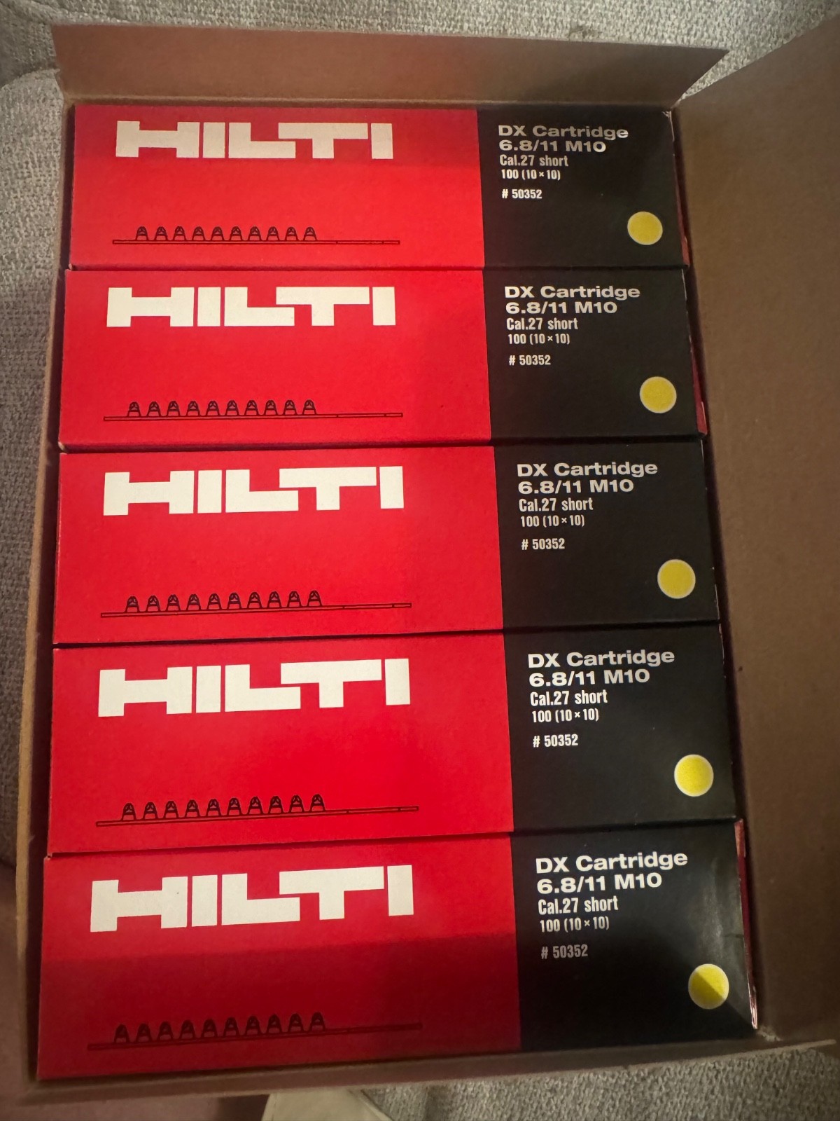 HILTI 6.8/11 M powder cartridges .27 cal – red – 100 strips – 1000 shots