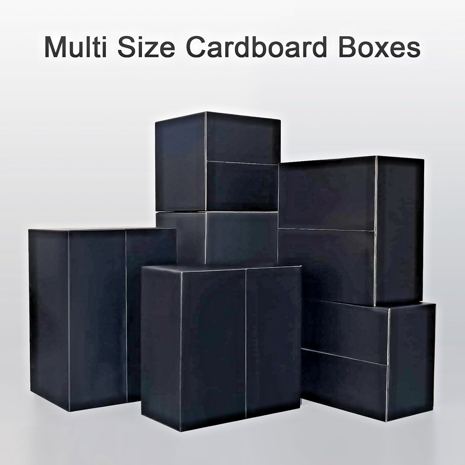 Black Shipping Boxes Packing Corrugated Cartons Many Sizes Available Save Now!