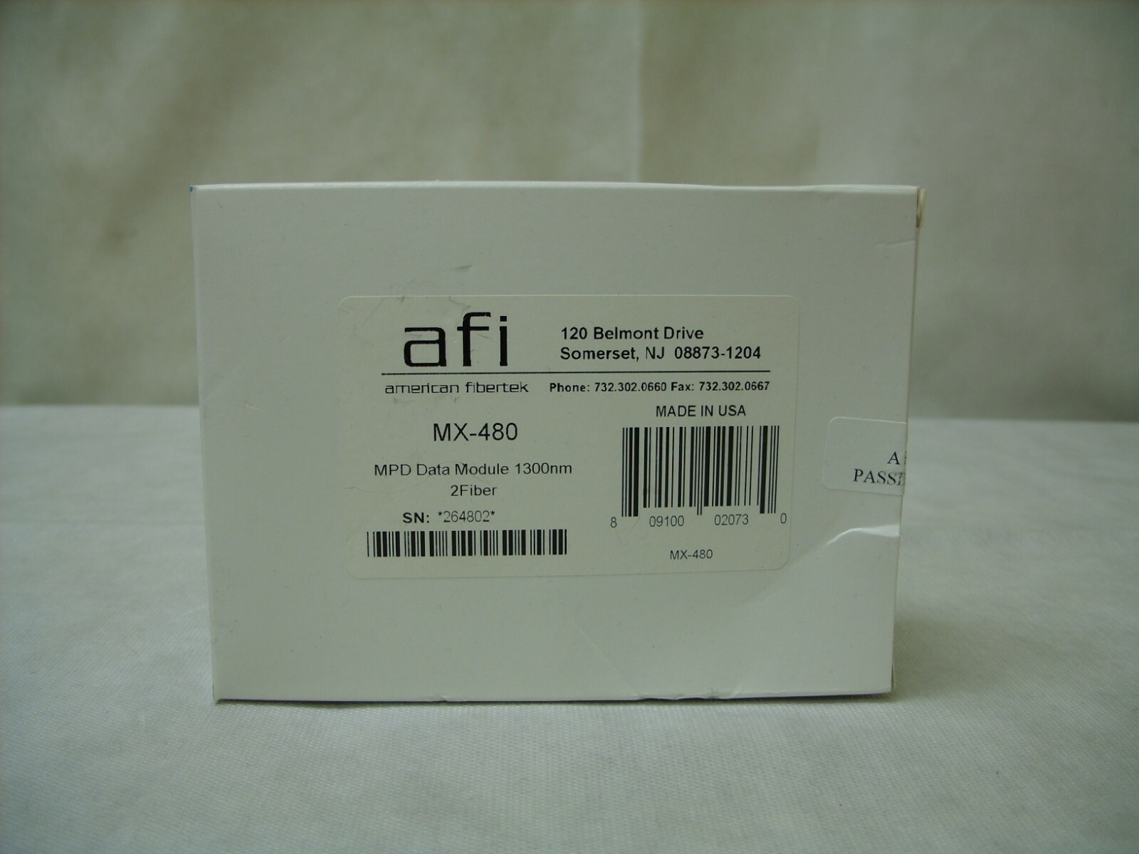 AFI American Fibertek – MPD Data Transceiver Module 1300nm 2 Fiber – MX-480 NEW