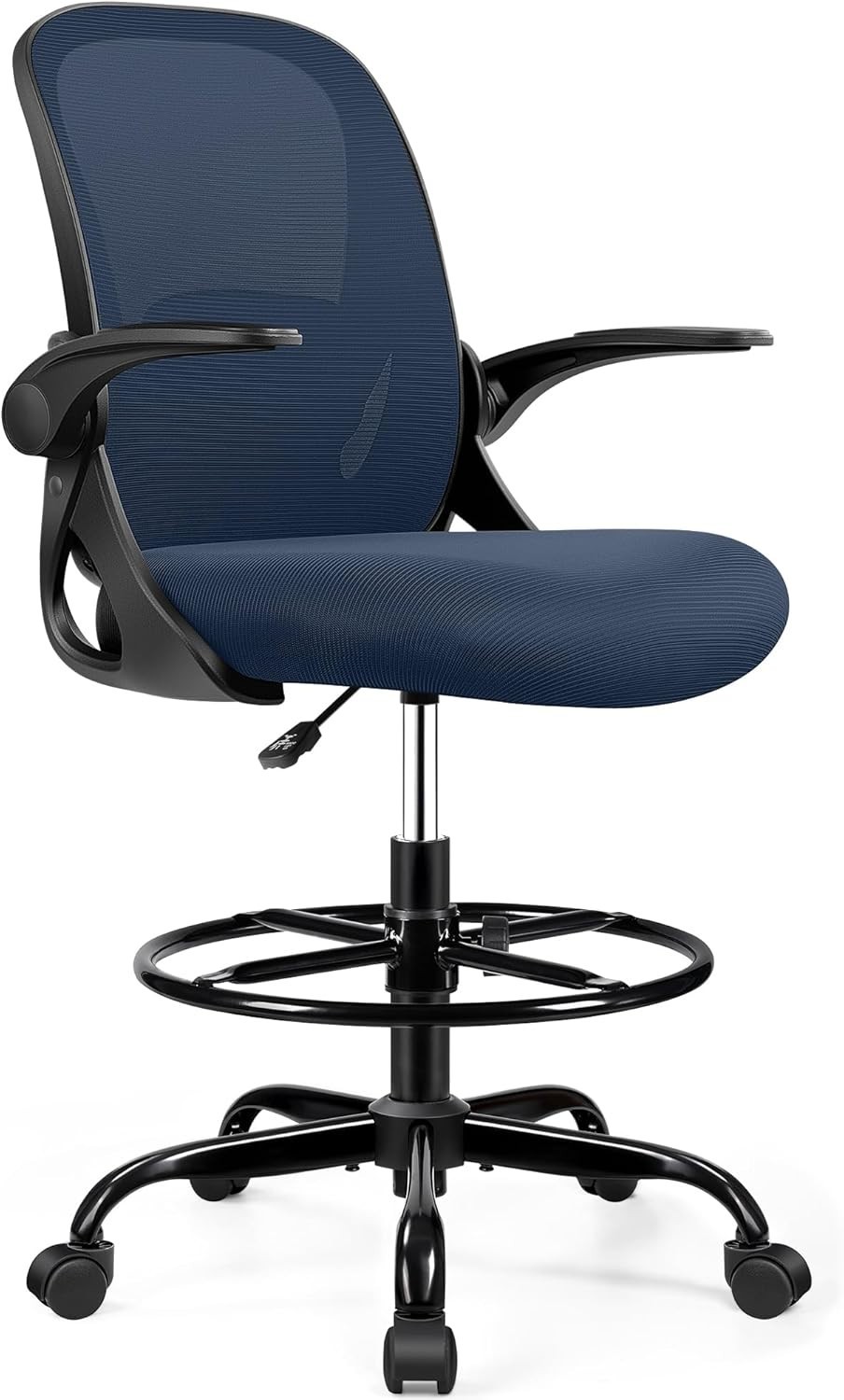 Adjustable Height Office Chair with Enhanced Back Support – Rolling Stool Style
