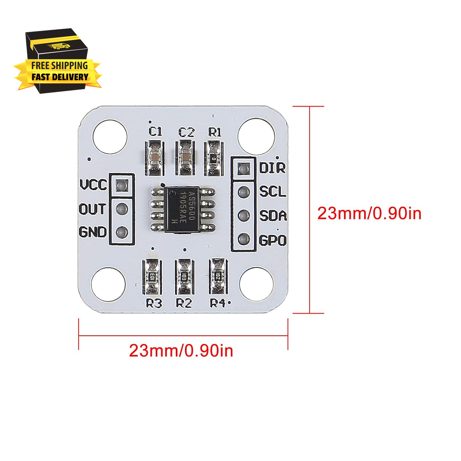 4PCS AS5600 Magnetic Encoder 12Bit High Precision Magnetic Induction Angle Measu